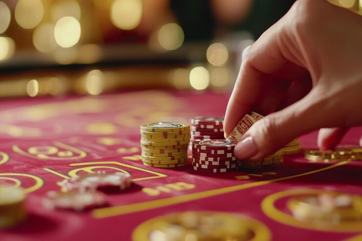 Live dealer studio with roulette wheel, multiple camera feeds, and real-time chat interface on admin77